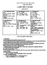 Đề cương ôn tập học kì II môn Hóa học 9